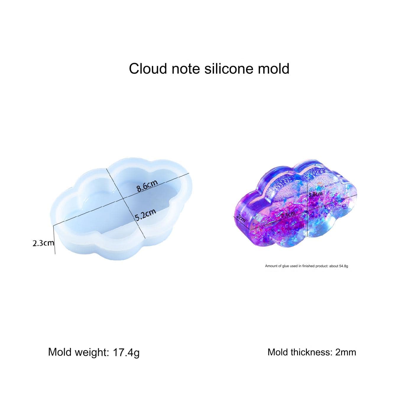 Cloud Shaped Note , Card & Paper Weight Mould