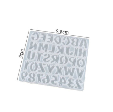 My Store Silicon Mould SMALL ABCD ALPHABET & NUM. 2 HOLE  KEYCHAIN MOULD