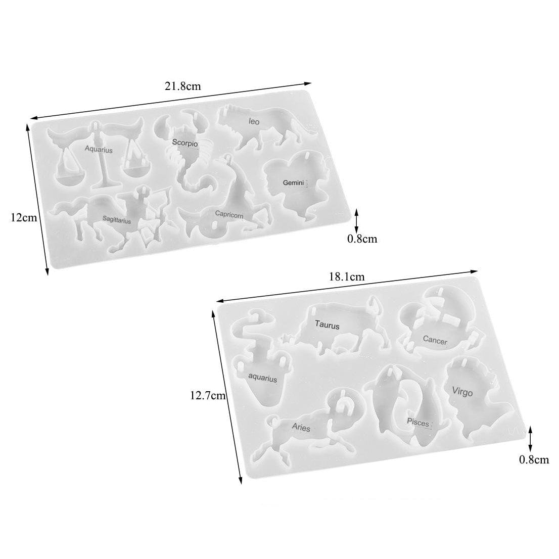 My Store Silicon Mould 2 in 1 (Total 12 Cavity) Zodiac Sign Pendant & Key chain Mould