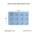 My Store Silicon Mould 12 Cavity Zodiac Sign Keychain & Pendant Jewellery Mould