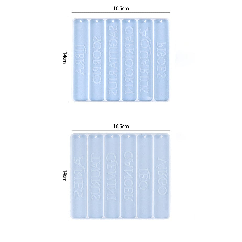 My Store Silicon Mould Set Of 2 (Total 12 Cavity) Zodiac Sign Book Mark Mould