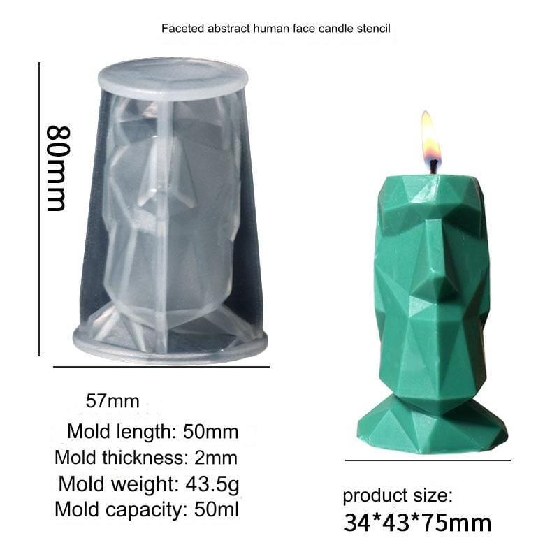 Abstract Human Face Candle Mould