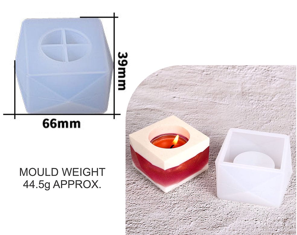 My Store Silicon Mould SMALL DIAMOND CUT T-LIGHT HOLDER MOULD