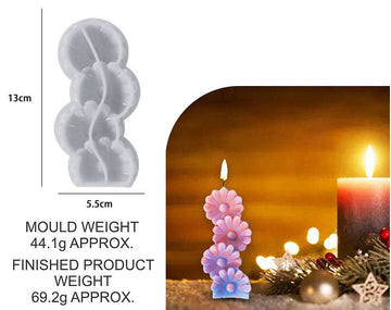 My Store Silicon Mould 4 PCS DAISY FLOWER CANDLE MOULD