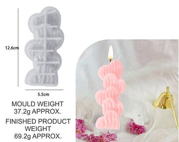 My Store Silicon Mould STRIPED 5 LOVE CANDLE MOULD