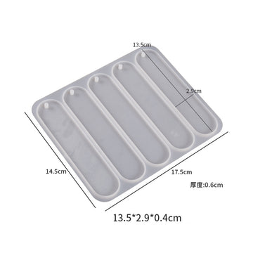 My Store Silicon Mould 5 Cavity Oval BookMark Mould