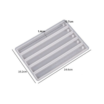 5 Cavity Rectangle Book Mark Mould