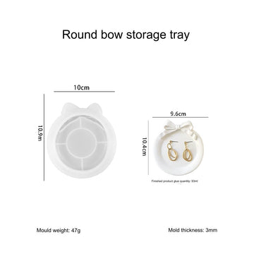 My Store Silicon Mould Round Bow Storage Tray