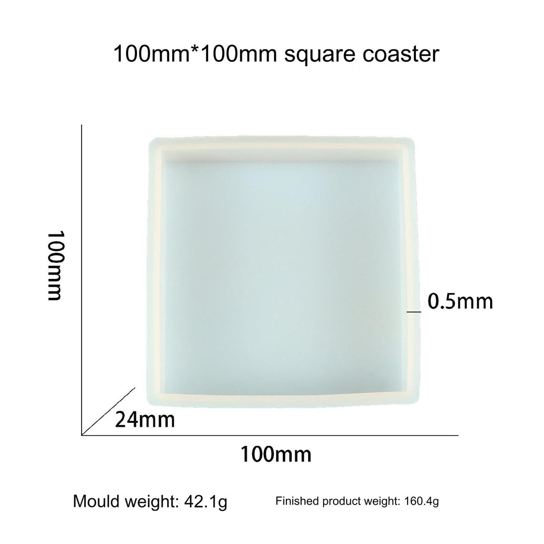 My Store Silicon Mould 4" Square 24mm Deep Coaster Mould