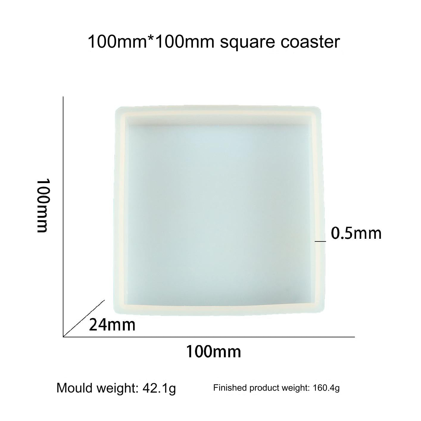 My Store Silicon Mould 4" Square 24mm Deep Coaster Mould