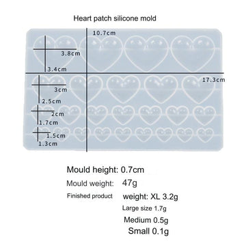 25 Cavity Heart Patch Pendant Mould