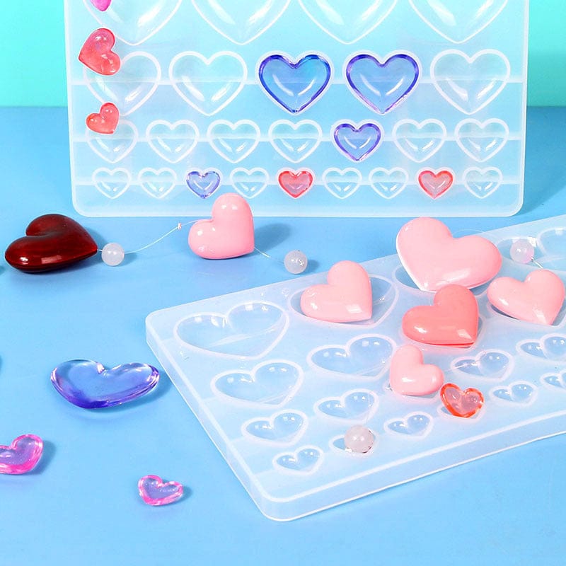 25 Cavity Heart Patch Pendant Mould