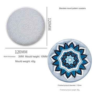 My Store Silicon Mould Mandala Pattern Round Coaster Mould