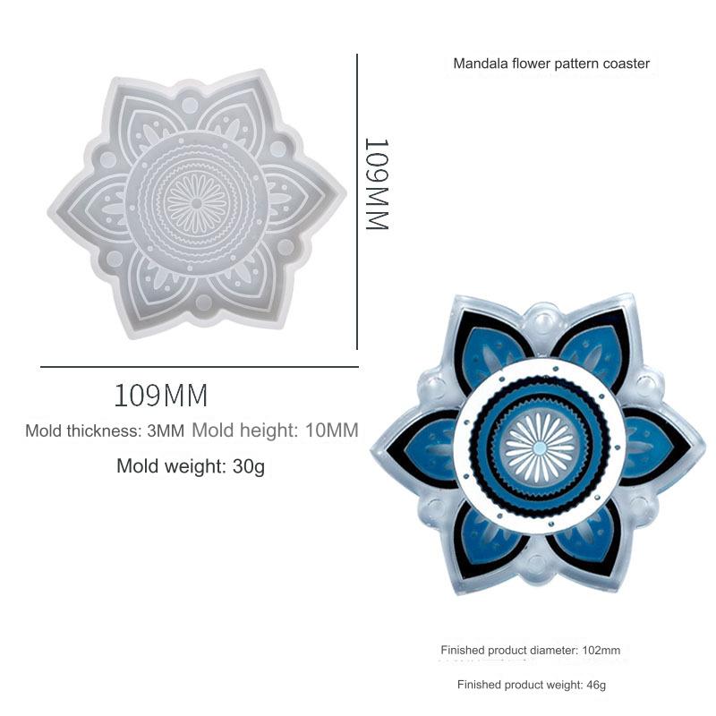 My Store Silicon Mould Mandala Pattern Flower Coaster Mould