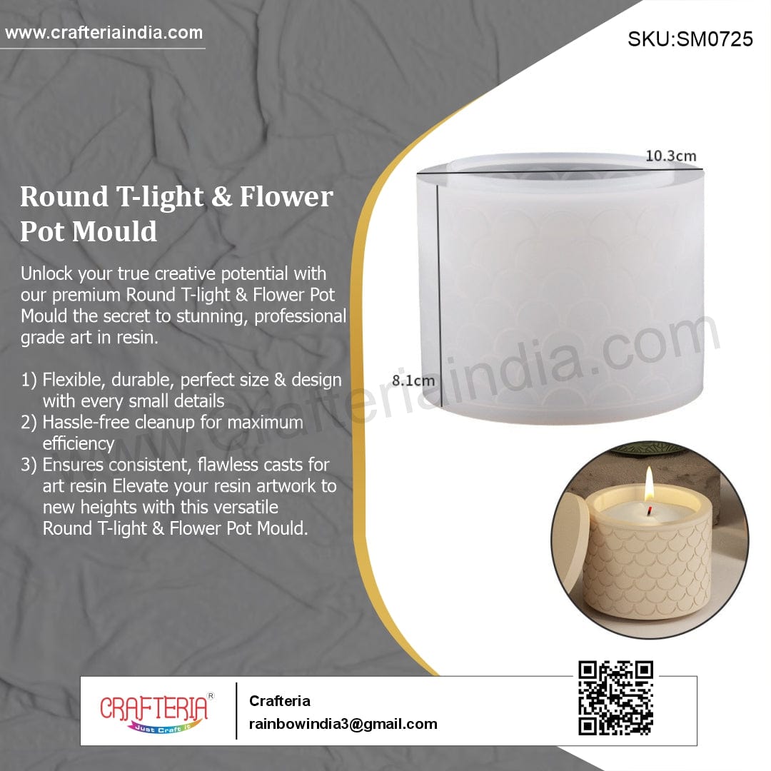 My Store Silicon Mould Round T-light & Flower Pot Mould