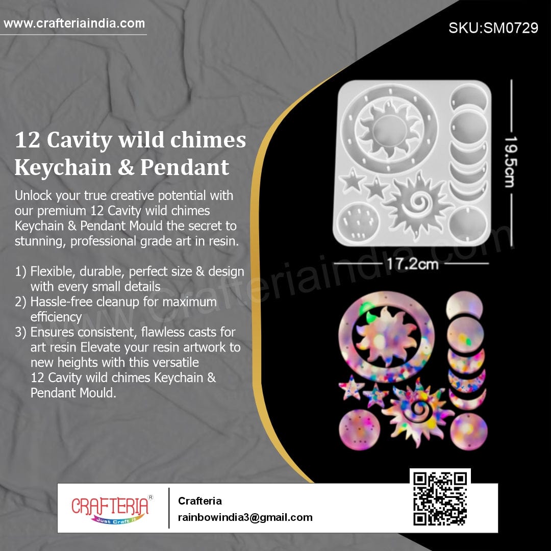 12 Cavity wild chimes Keychain & Pendant Mould