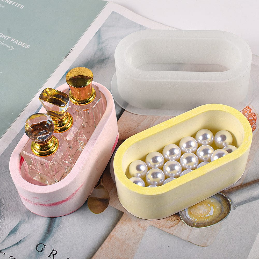 My Store Silicon Mould Oval Candle Jar Mould