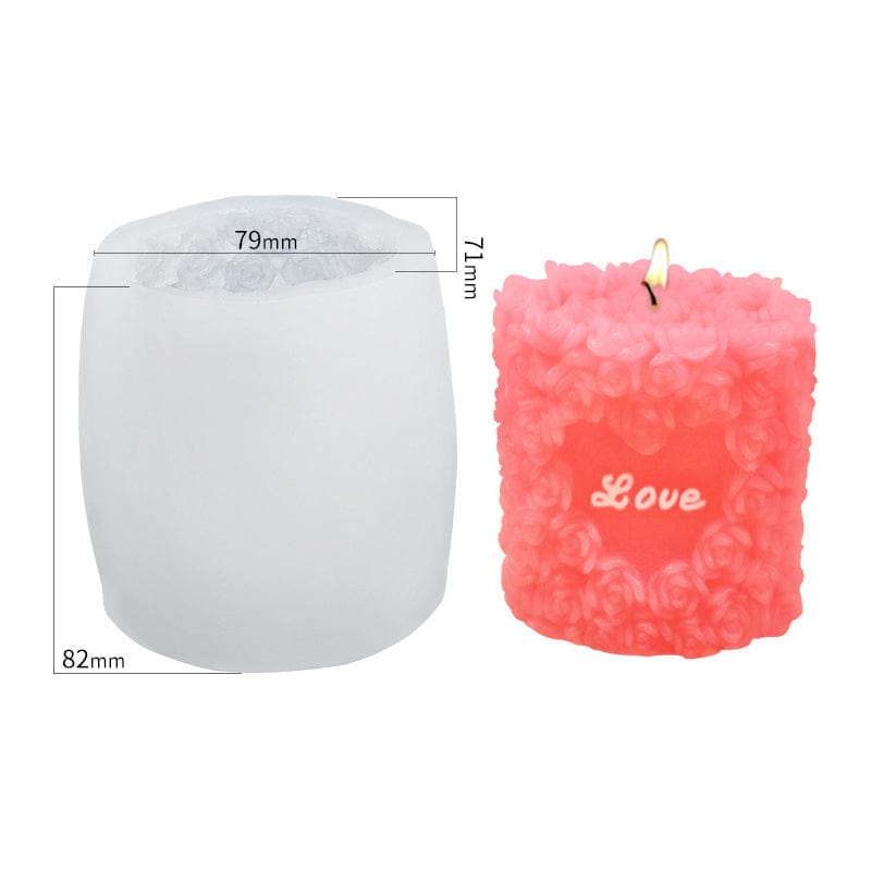 3D Rose Pillar Candle Mould