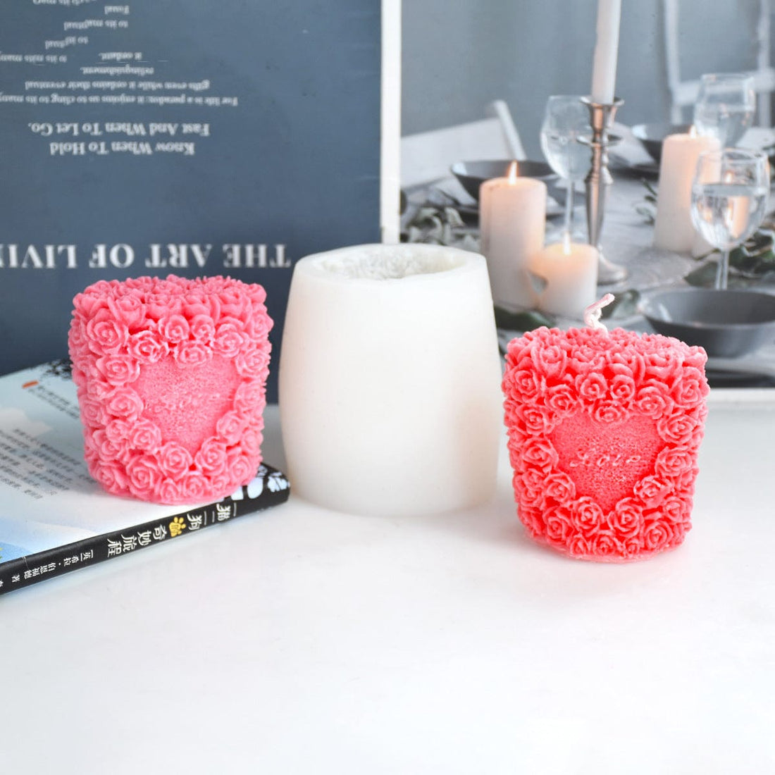 3D Rose Pillar Candle Mould