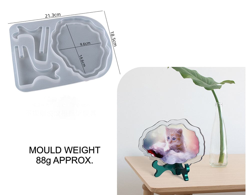 My Store Silicon Mould OVAL AGATE PHOTO FRAME & STAND MOULD