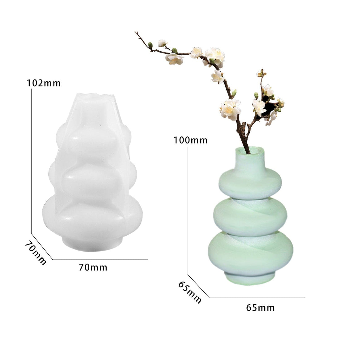 My Store Silicon Mould Earthly Edges Premium Vases Mould