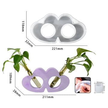 Double Heart Testtube Planter Mould