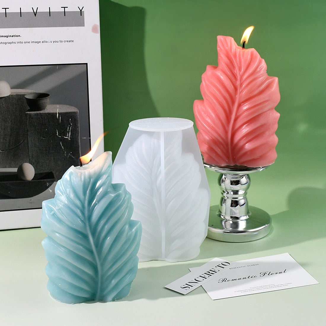 My Store Silicon Mould Leaf Candle Mould