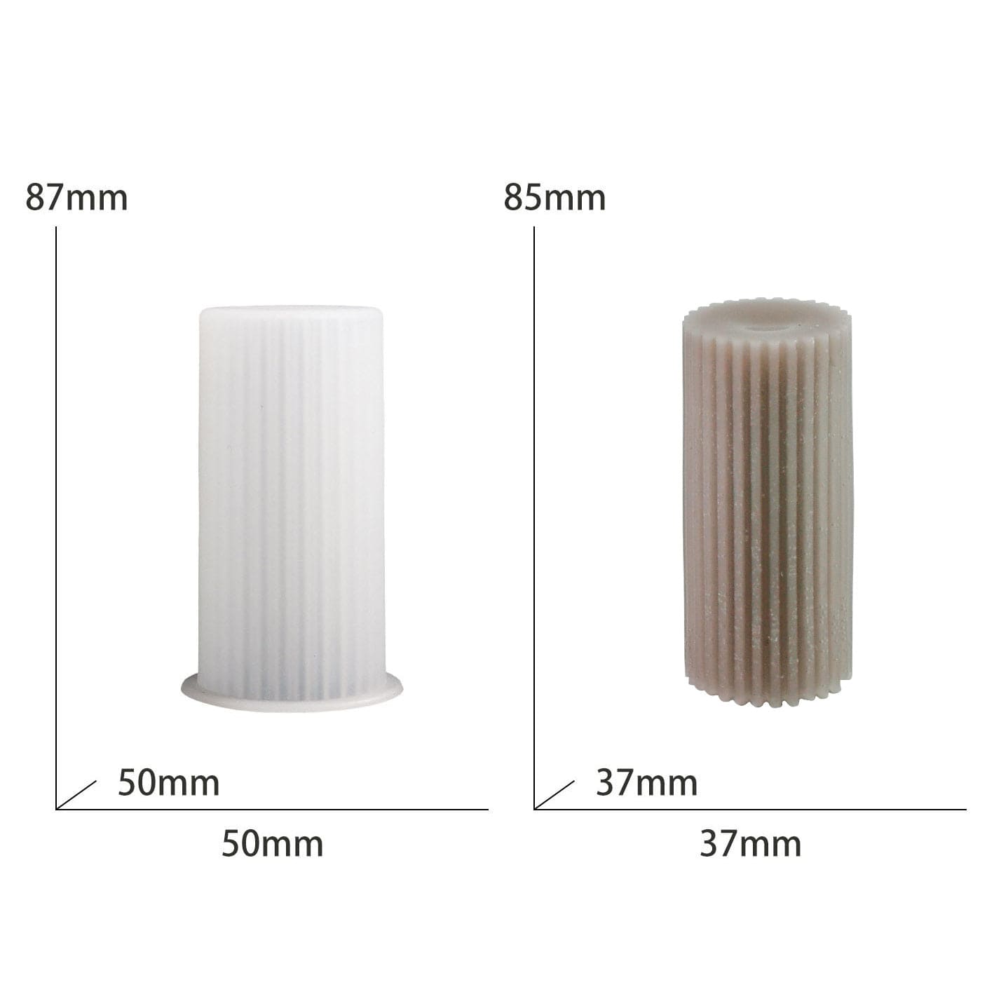 Small Cylindrical Striped Candle Mould