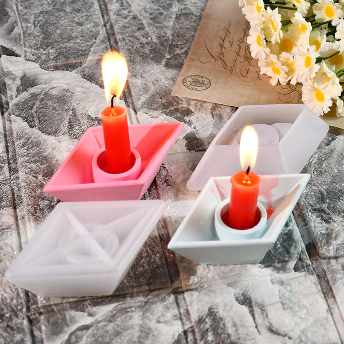 My Store Silicon Mould Paper Boat Candle Holder Mould