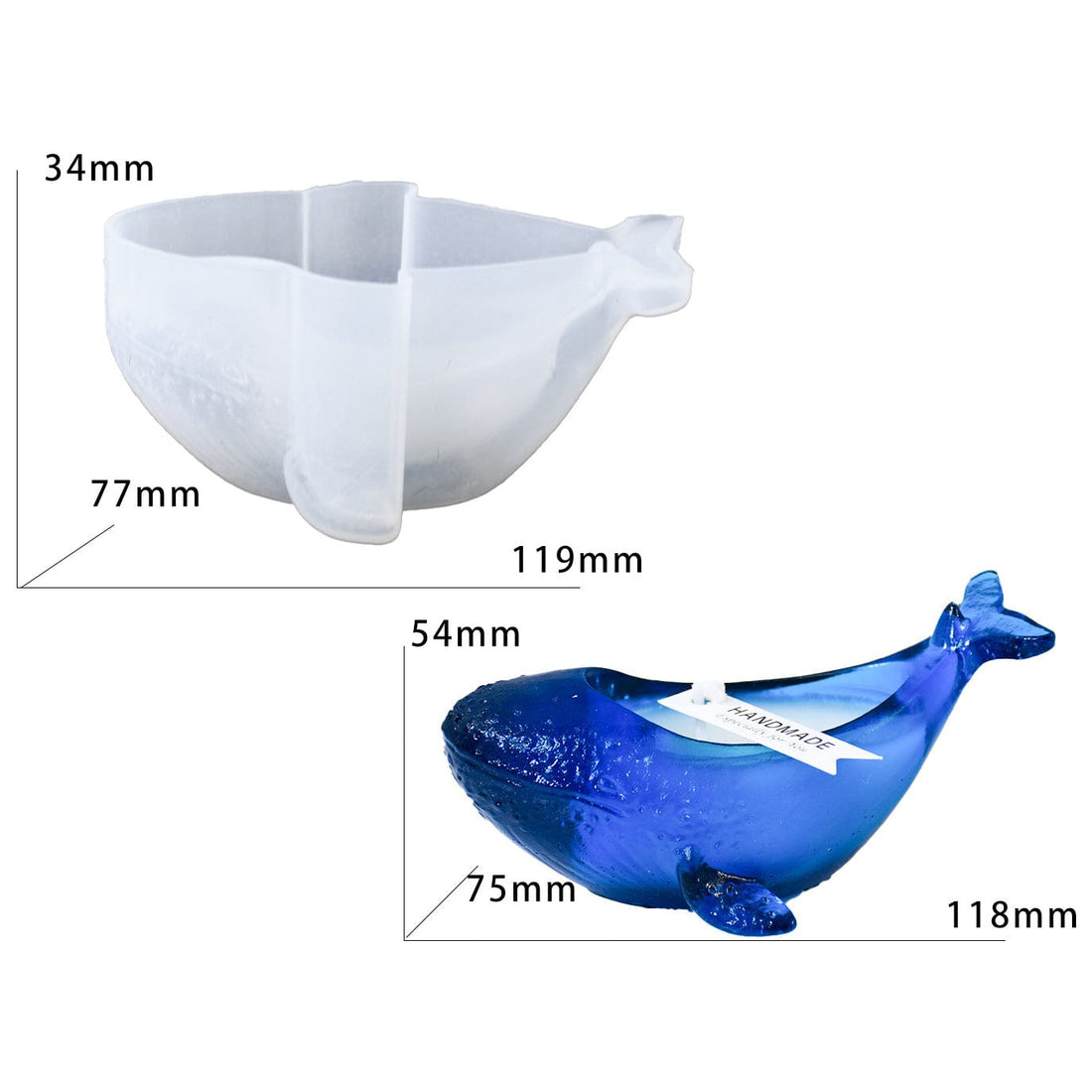 My Store Silicon Mould Blue Whale Candle & Planter MOuld