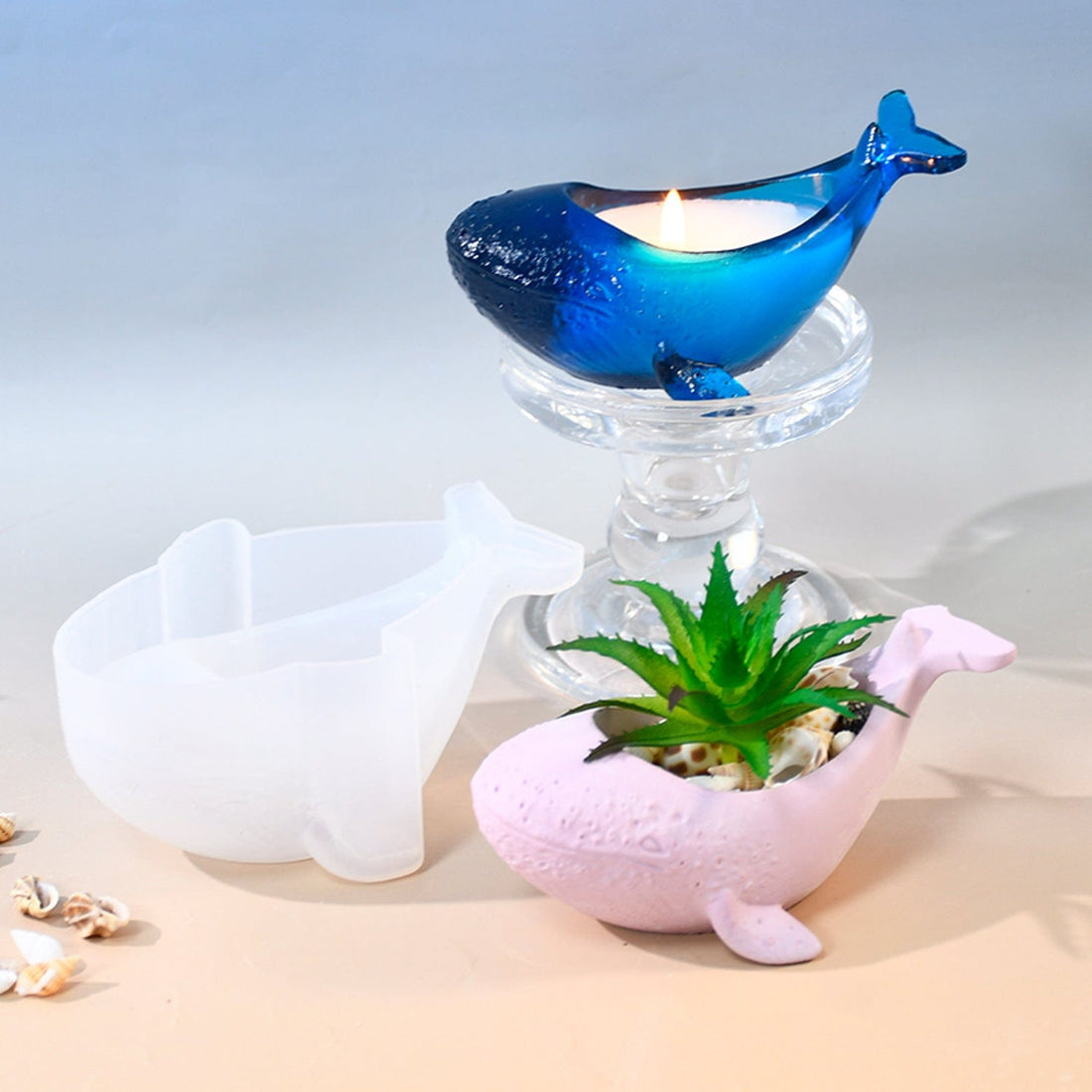 My Store Silicon Mould Blue Whale Candle & Planter MOuld
