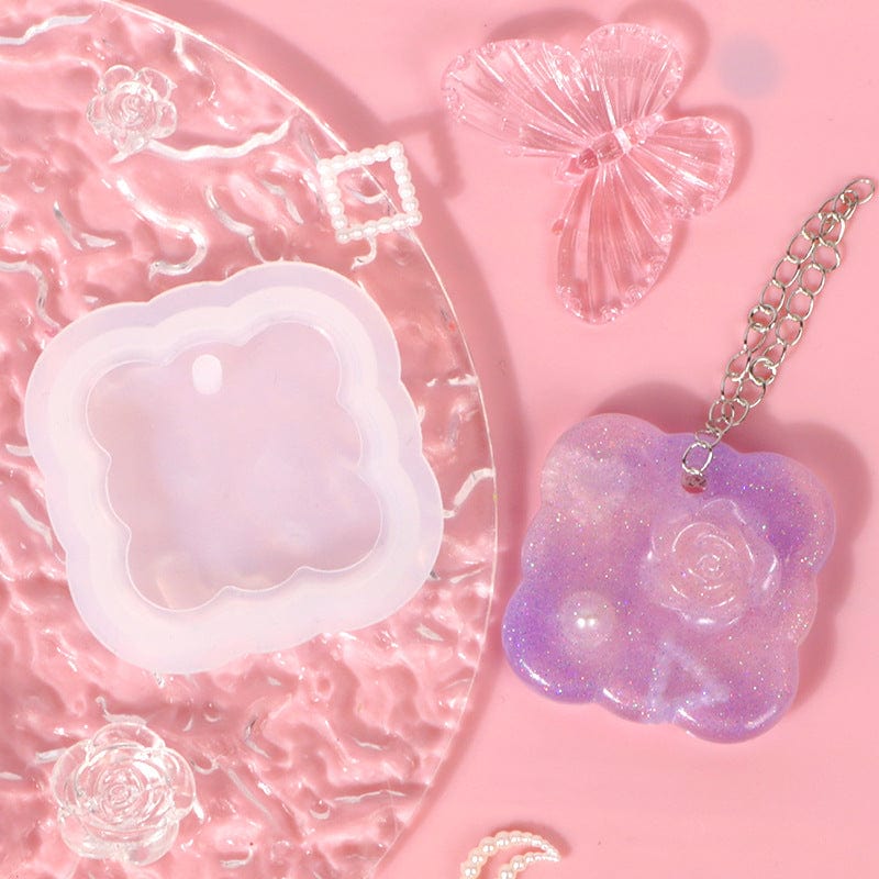 My Store Silicon Mould Square Wave Keychain & Pendant Mould