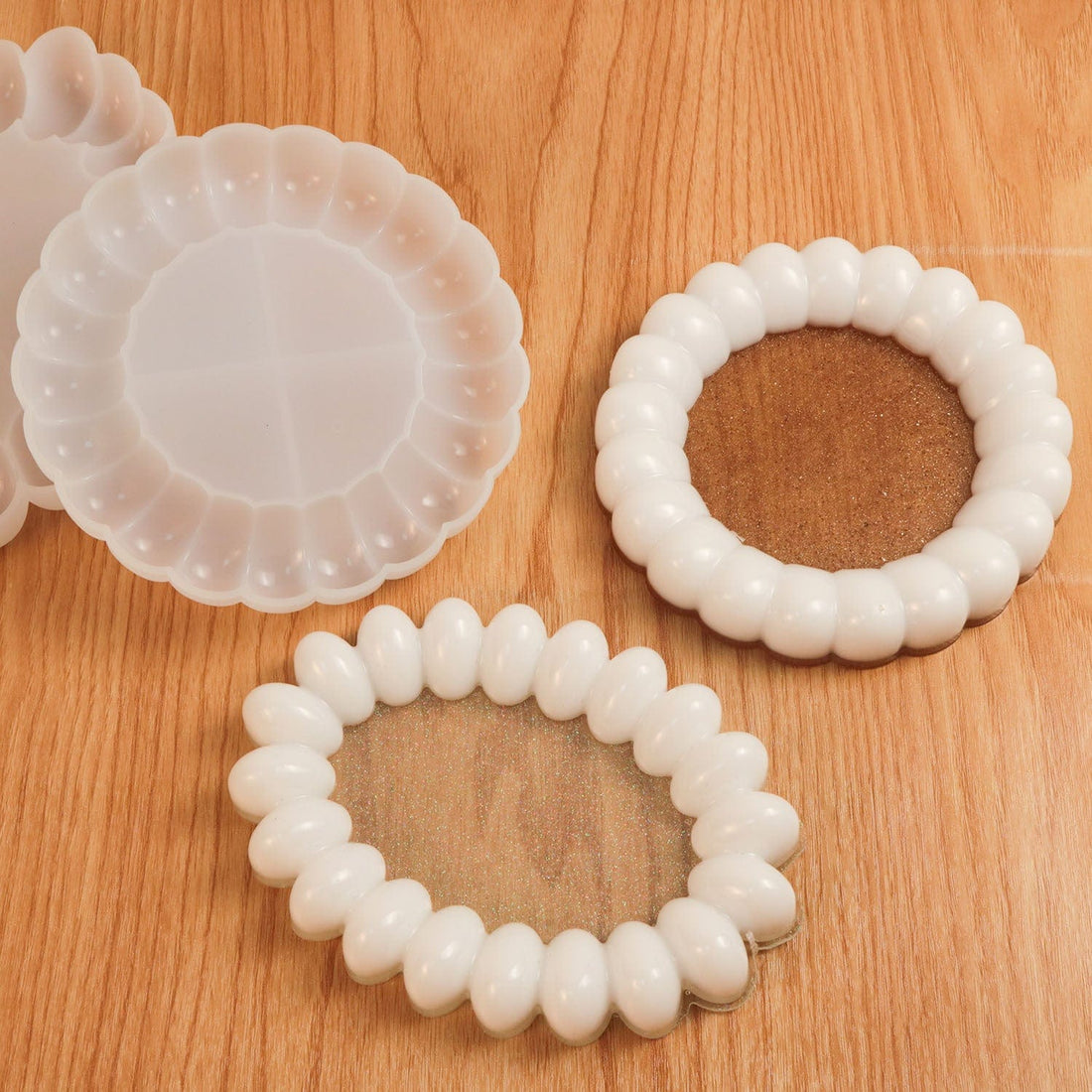 My Store Silicon Mould Round Shape With Round Bubble Border Mould