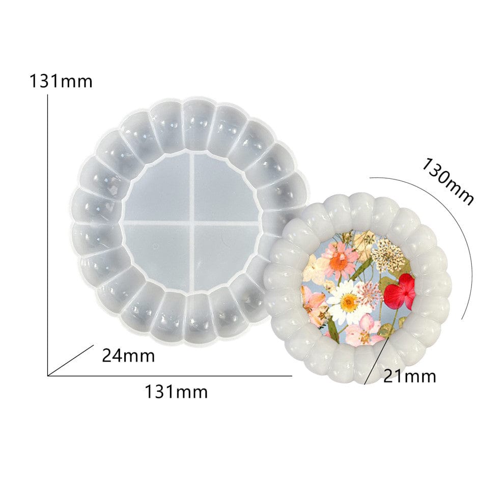 My Store Silicon Mould Round Shape With Round Bubble Border Mould