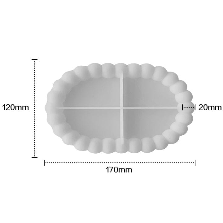 My Store Silicon Mould Oval Shape With Round Bubble Border Mould