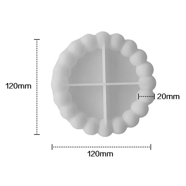 My Store Silicon Mould Round Shape With Round Bubble Border Mould