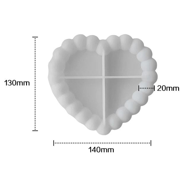 My Store Silicon Mould Heart Shape With Round Bubble Border Mould