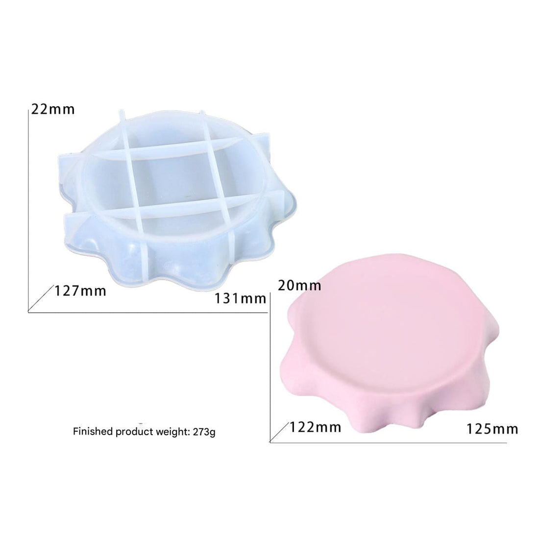 My Store Silicon Mould Round Irregular Tray Mould