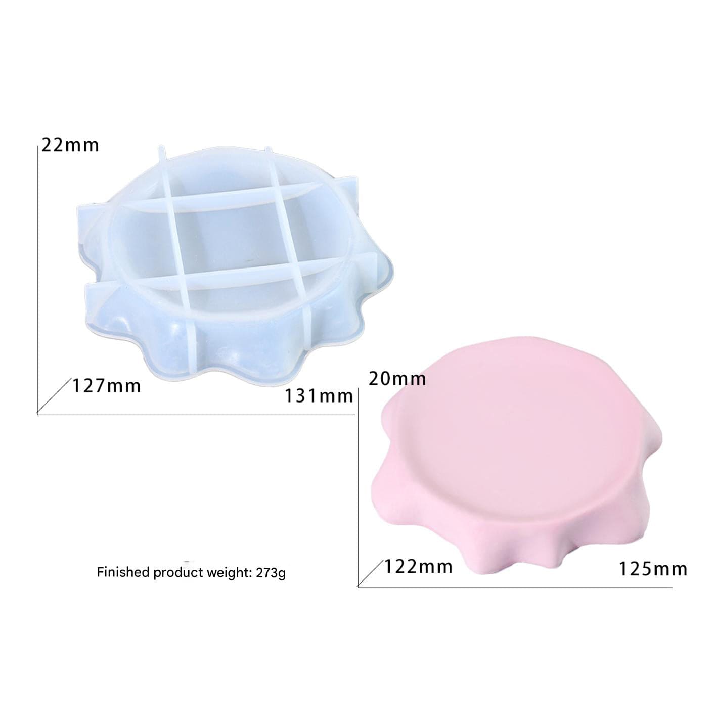 My Store Silicon Mould Round Irregular Tray Mould