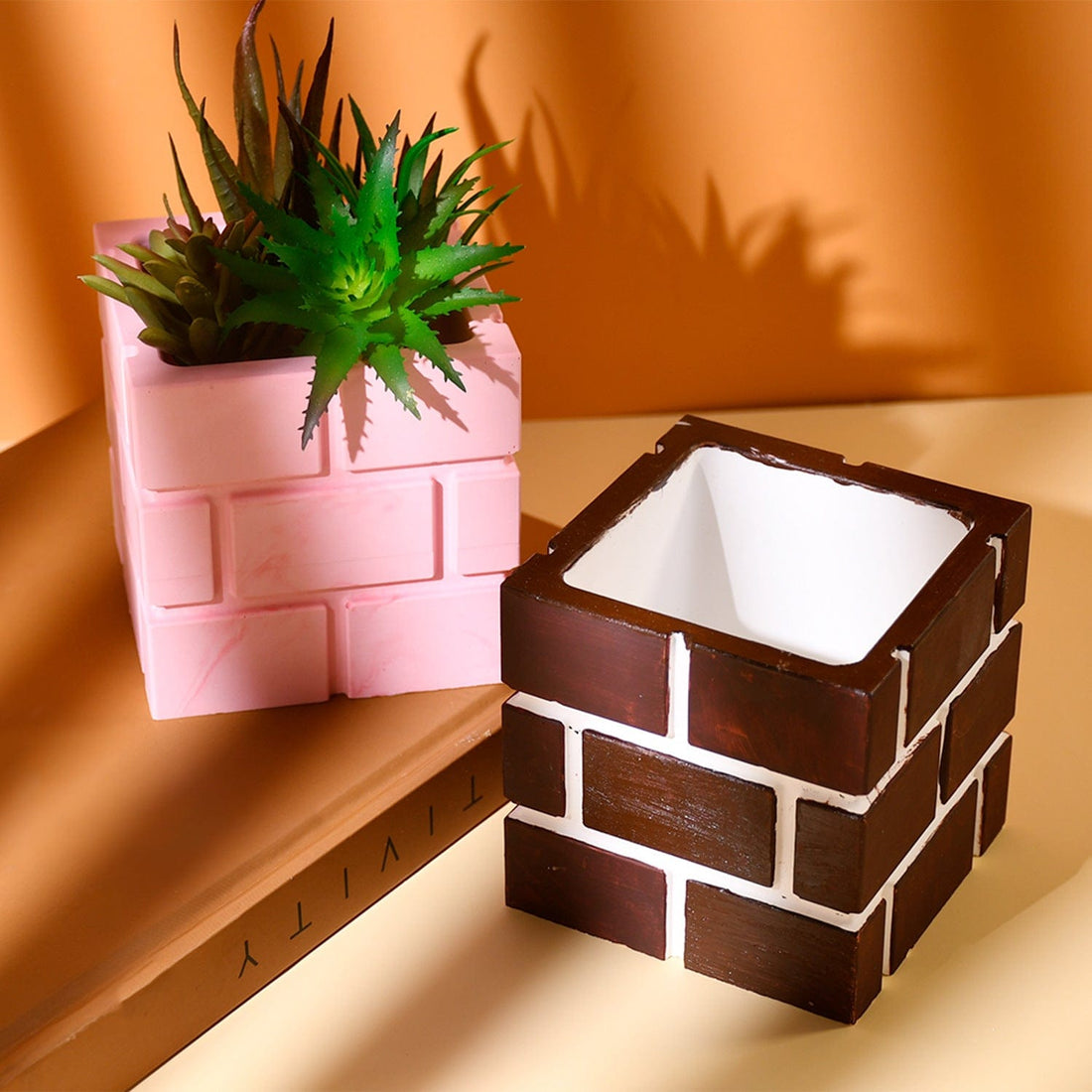My Store Silicon Mould Square Brick Flower Pot Mould