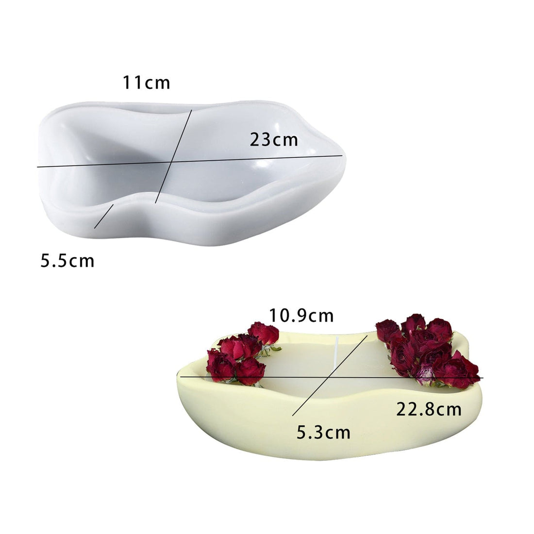 My Store Silicon Mould Irregular Shape Storage Bowl Tray Candle Jar Mould