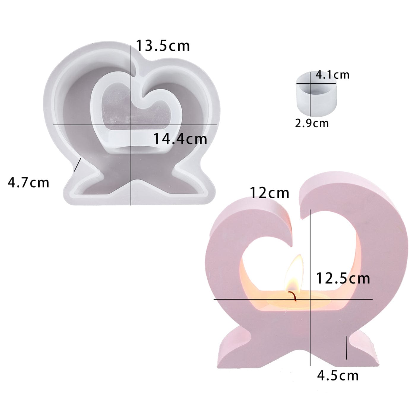 My Store Silicon Mould Heart Shaped T-Light Candle Holder Mould