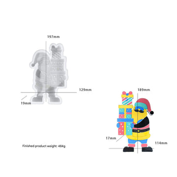 My Store Silicon Mould Santa Claus Holding Gifts Mould