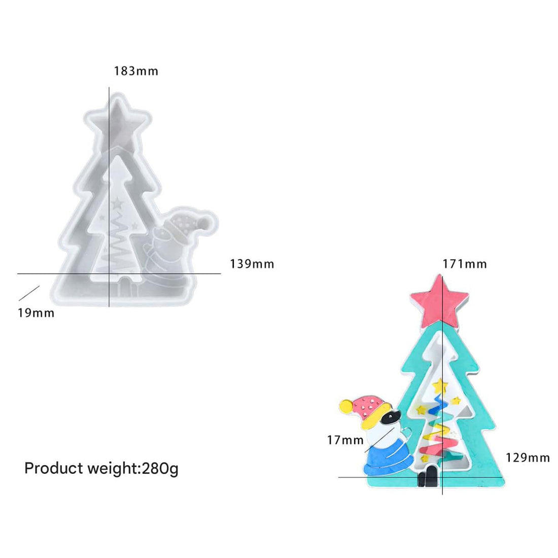 My Store Silicon Mould Snowmen Santa Claus With Christmas Tree Mould