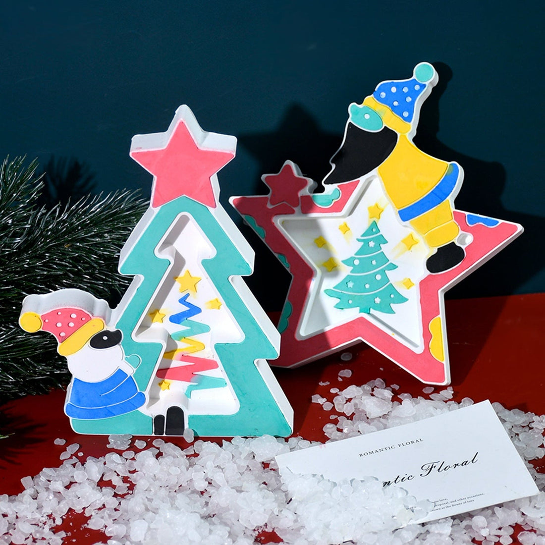 My Store Silicon Mould Snowmen Santa Claus With Christmas Tree Mould