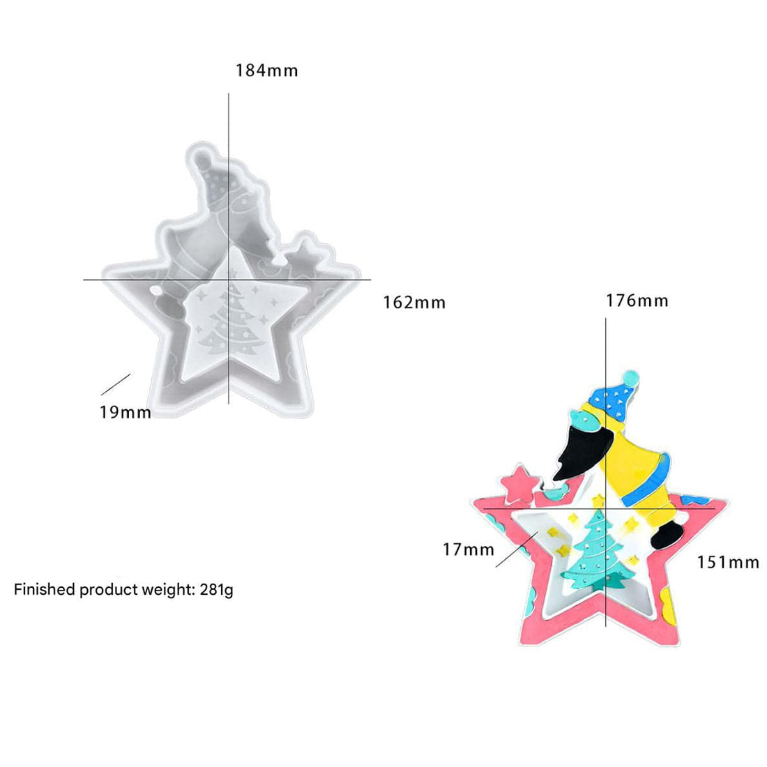 My Store Silicon Mould Santa Claus Star Mould
