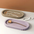 My Store Silicon Mould Oval Striped Trinket Tray Mould