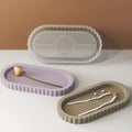 My Store Silicon Mould Oval Striped Trinket Tray Mould