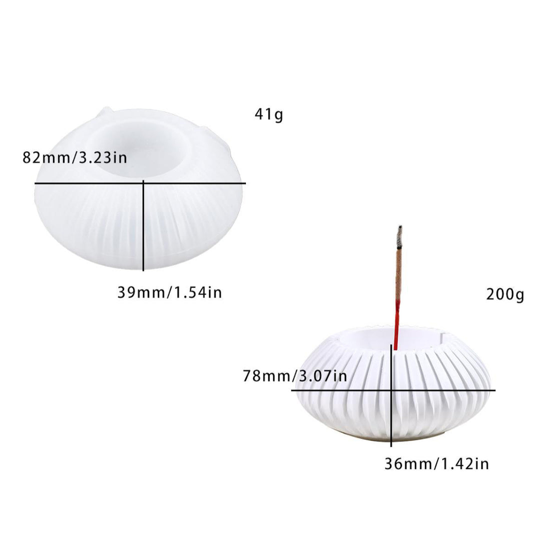 My Store Silicon Mould Stripe Round Incense Tray Silicon Mould