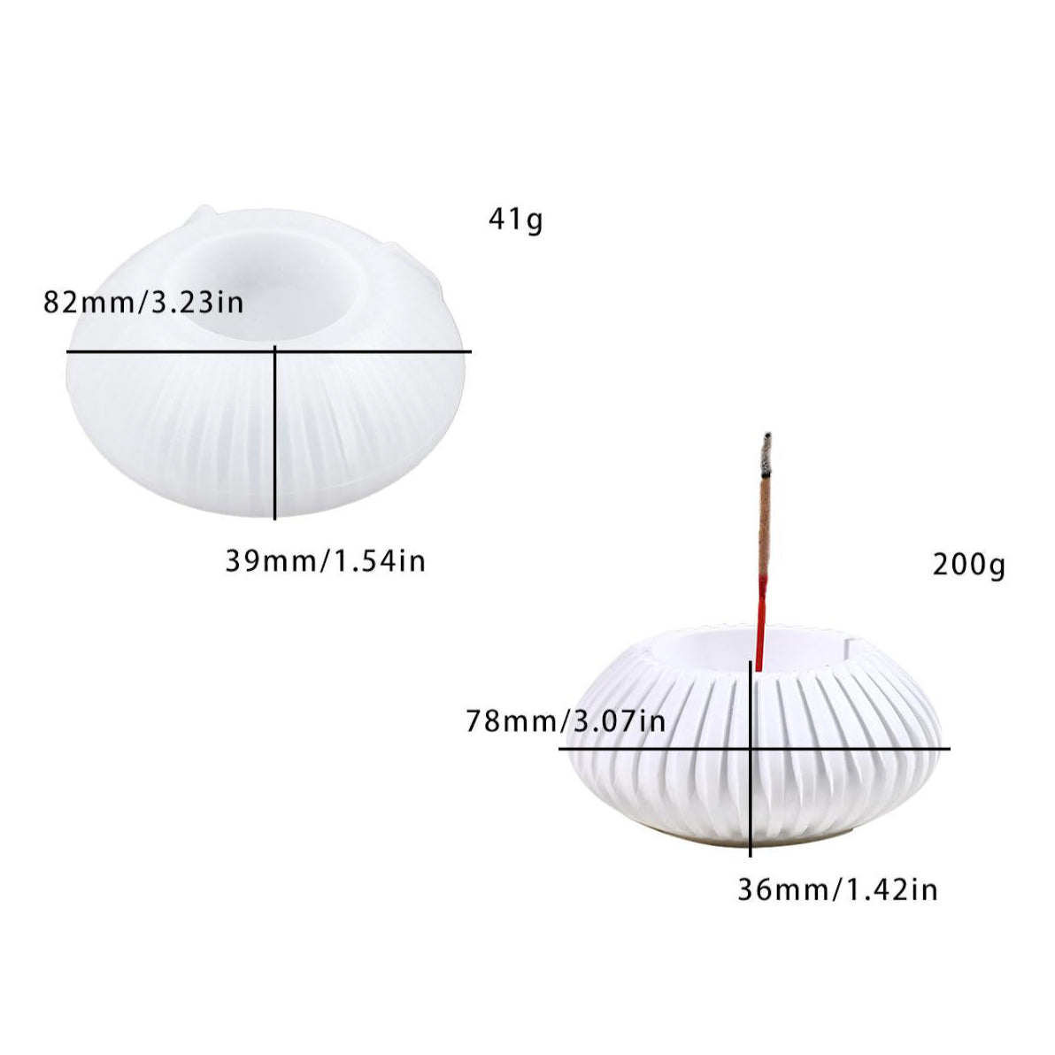 My Store Silicon Mould Stripe Round Incense Tray Silicon Mould
